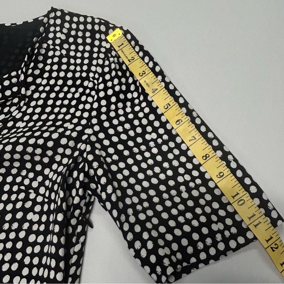Womens Midi Shift Dress Size 6 (Small) Short Sleeve Pockets Polka Dot Bow‎ Twee - Picture 12 of 14
